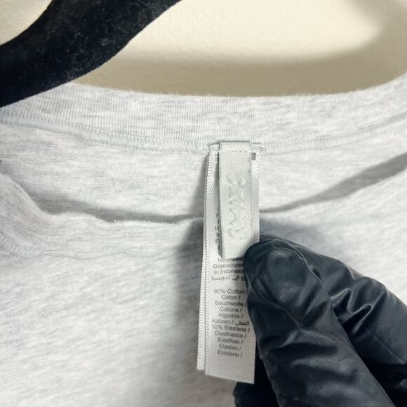 SKIMS Stretch Cotton Jersey Heather Gray Size Large T-Shirt - Picture 6 of 9